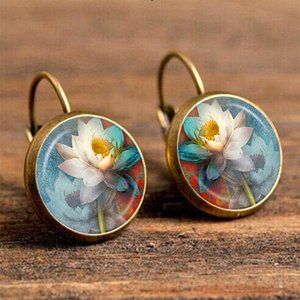 Trendy Ethnic Flower Earrings Bohemian Vintage Earrings For Women, HA4053